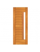 Porta Contemporânea com Visor - Madeira Maciça - Angelim