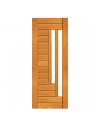 Porta Contemporânea com Visor Duplo - Madeira Maciça - Angelim