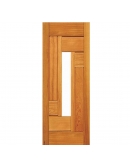 Porta Estrelar com Visor - Madeira Maciça - Angelim