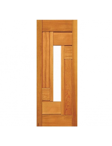 Porta Estrelar com Visor - Madeira Maciça - Angelim