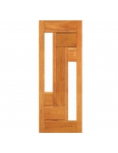 Porta Estrelar com Visor Duplo - Madeira Maciça - Angelim