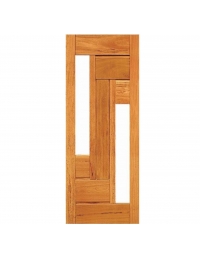 Porta Estrelar com Visor Duplo - Madeira Maciça - Angelim