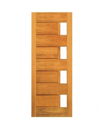 Porta Jundiaí com Visor - Madeira Maciça - Angelim