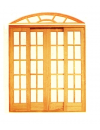 Porta Correr Vidrinho Colonial - 04 Folhas - Angelim