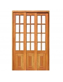 Porta Correr Almofada e Vidrinho Reta - 03 Folhas - Angelim