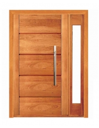 Porta Pivotante Mil com Visor Lateral - Madeira Maciça - Angelim