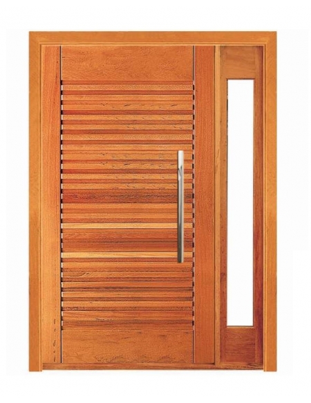 Porta Pivotante Buritis com Visor Lateral - Madeira Maciça - Angelim