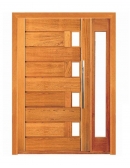 Porta Pivotante Jundaí com Visor Lateral - Madeira Maciça - Angelim