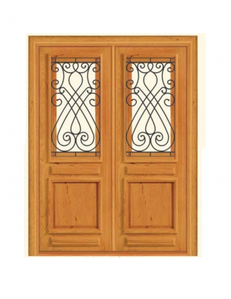 Porta Dupla de Abrir Itabira Ferro e Madeira - Angelim