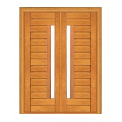 Porta Dupla de Abrir Contemporânea com Visor