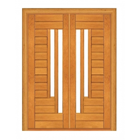 Porta Dupla de Abrir Contemporânea com Visor Duplo