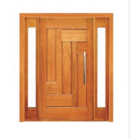 Porta Pivotante Estrelar com Visor Lateral Duplo - Madeira Maciça - Angelim