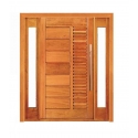 Porta Pivotante Donato com Visor Lateral Duplo - Madeira Maciça - Angelim